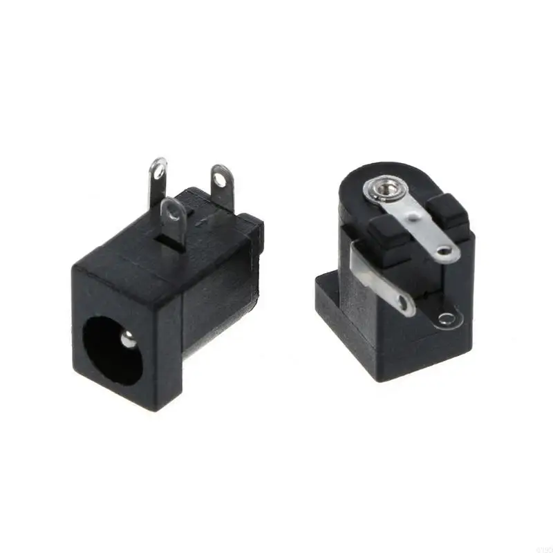 5pcs 5.5x2.1mm DC-005 Black DC Power Jack Socket DC Connectors Supply Barrel-Type Right Angle PCB Mount Terminal
