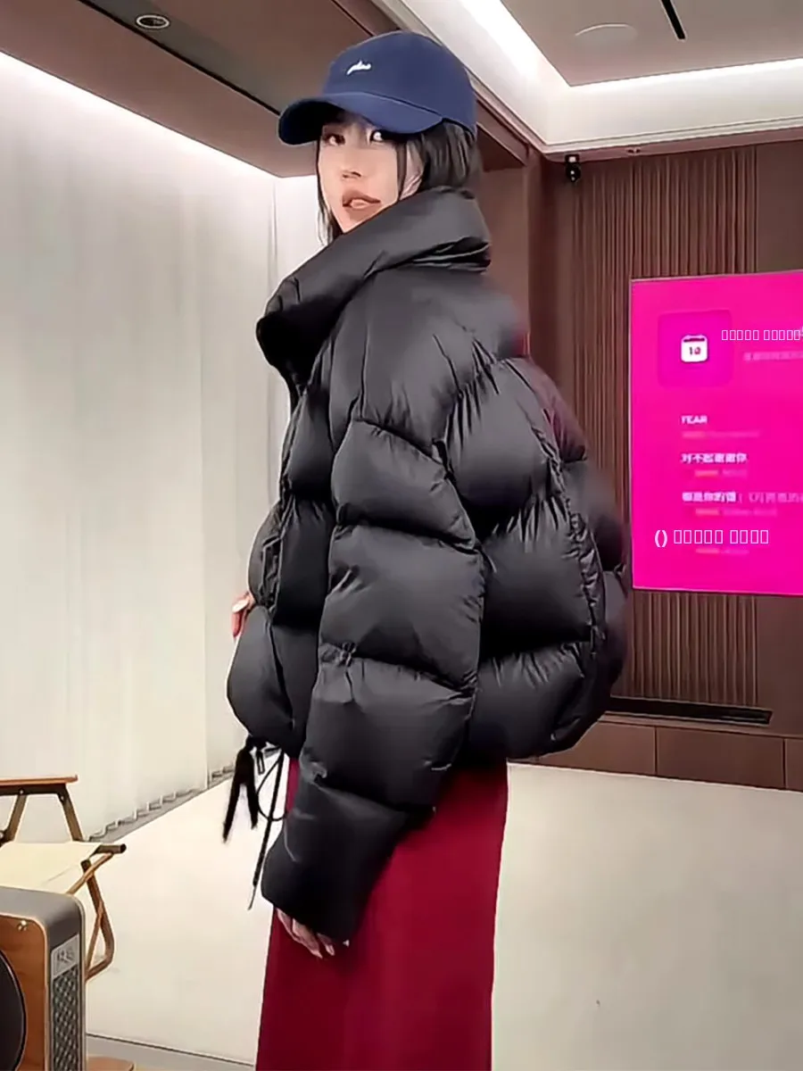 Piumino Rosso da Donna Inverno 2026 Nuovo Modello Nazionale con Collo Alto 90% Piuma d'Oca Bianca Caldo Cappotto Imbottito con Zip Casual...