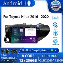 Android 16 For Toyota Hilux 2016 - 2020 Car Radio with Screen Multimedia Player Navigation GPS Carplay BT Head Unit Autoradio