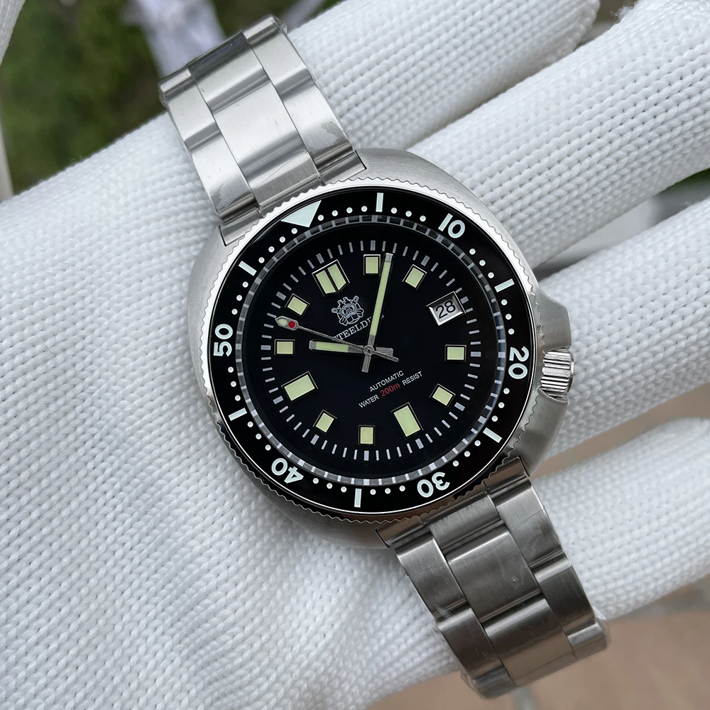 STEELDIVE Brand SD1970 Popular Deisgn 43.8MM Case Ceramic Bezel Super Luminous 200M Waterproof NH35 Automatic Mes Dive Watch