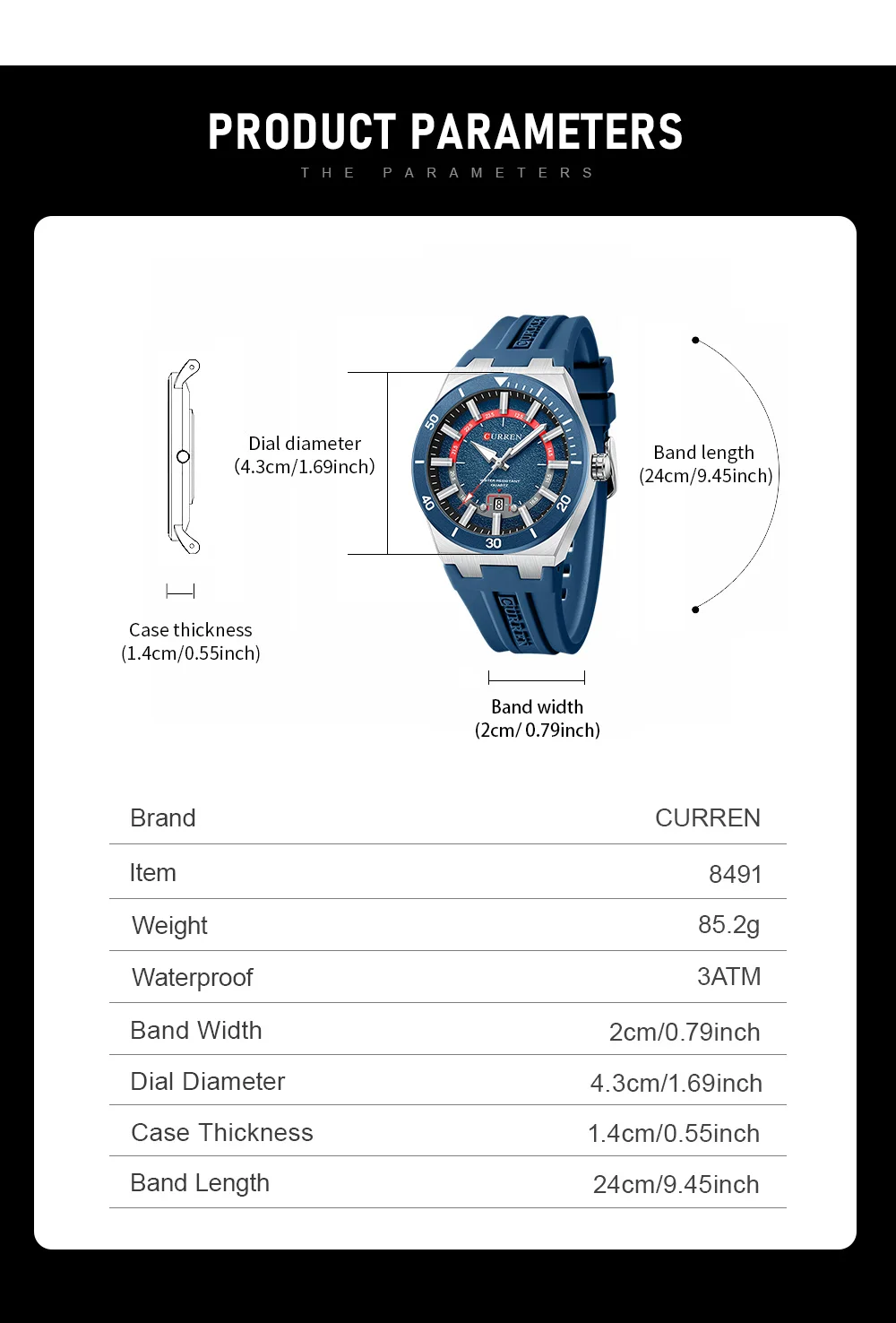 Curren 8491 Sport Men's Analog Quartz Watch