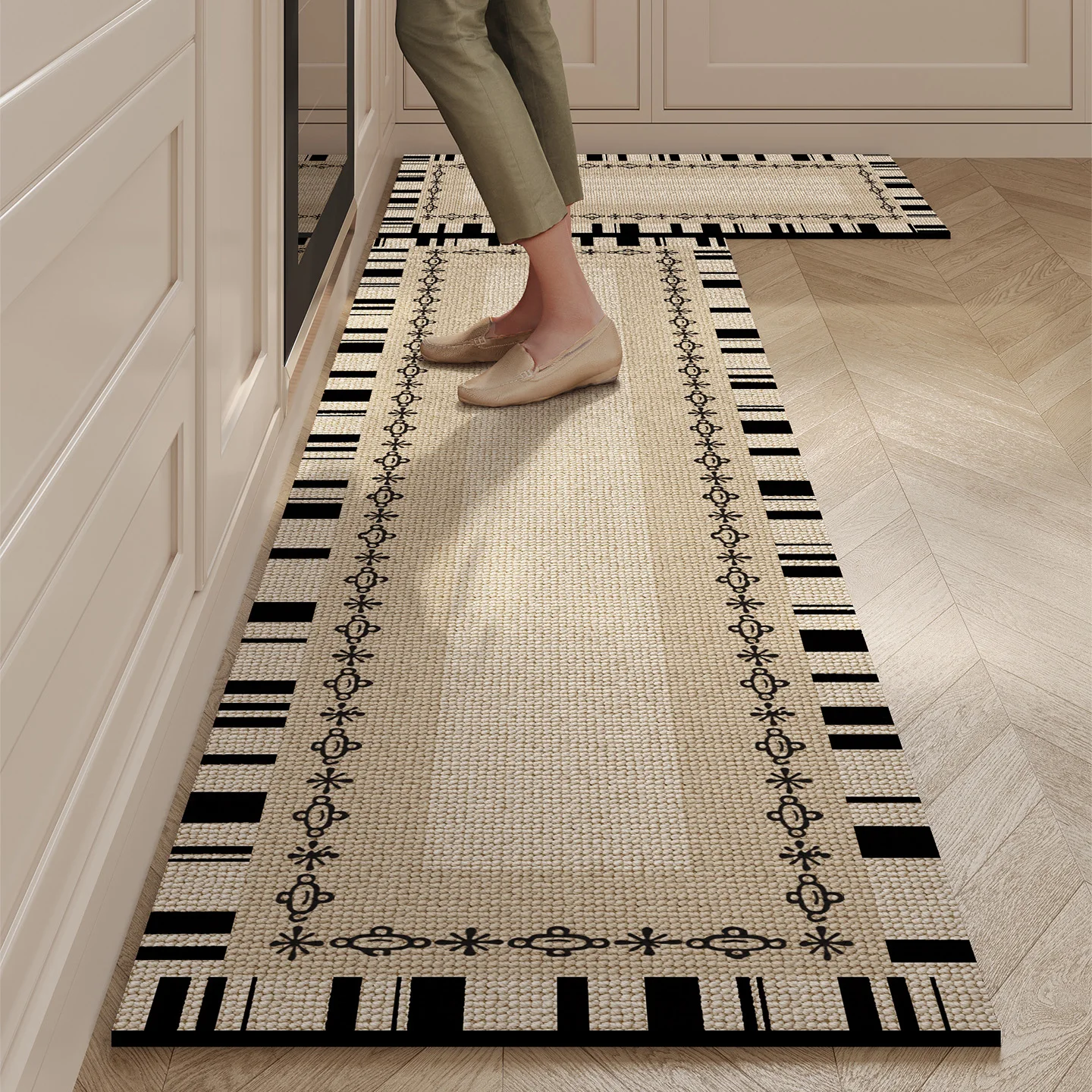Kitchen Floor Mat Waterproof Non-slip Oil-resistant Vinyl Carpet PVC Leather Long Rug Home Decoration Mats Alfombra De Cocina