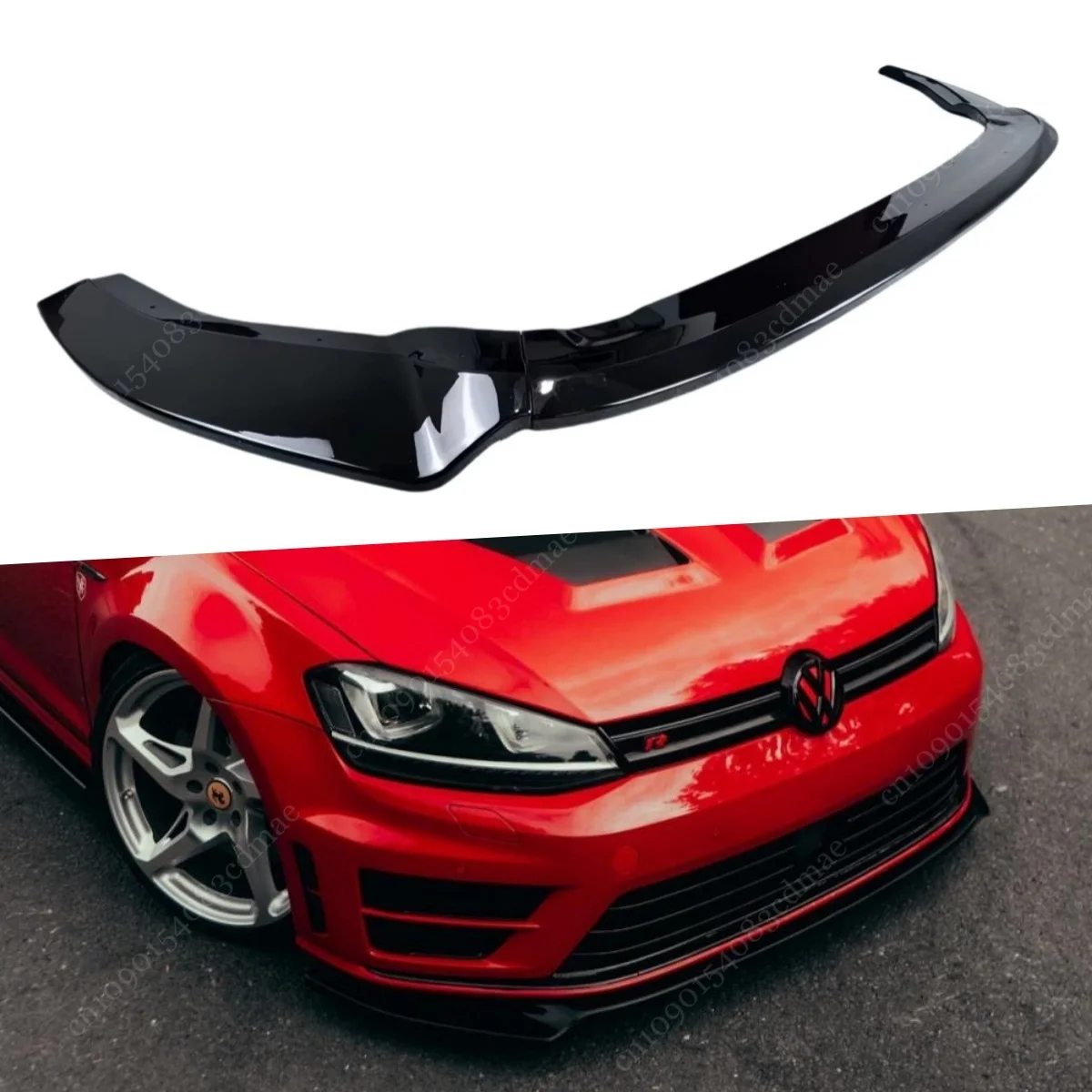 MAX V.2 Style Front Splitter For Volkswagen Golf R / R-Line 7 Mk7 Pre-facelift 2013-2016 Bumper Lip Spoiler Under Chin Guard Kit