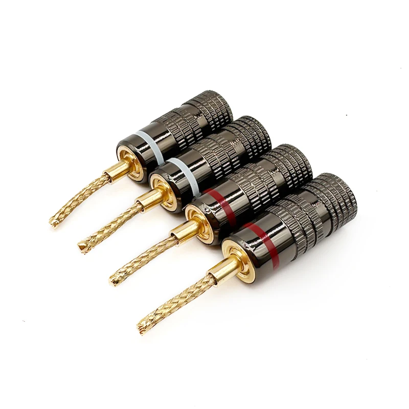 2mm Hifi Banana Plug Connector Gold Plated Copper Audio Speaker Cable Stackable Adapter Sound Amplifier Wire Plugs and Sockets