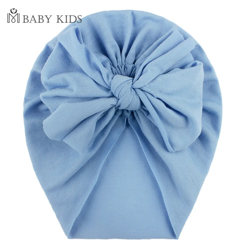 Solid Color Baby Hat Big Bowknot Baby Girl Hat Turban Knot Head Wraps Baby Kids Bonnet Beanie Newborn Photography Props