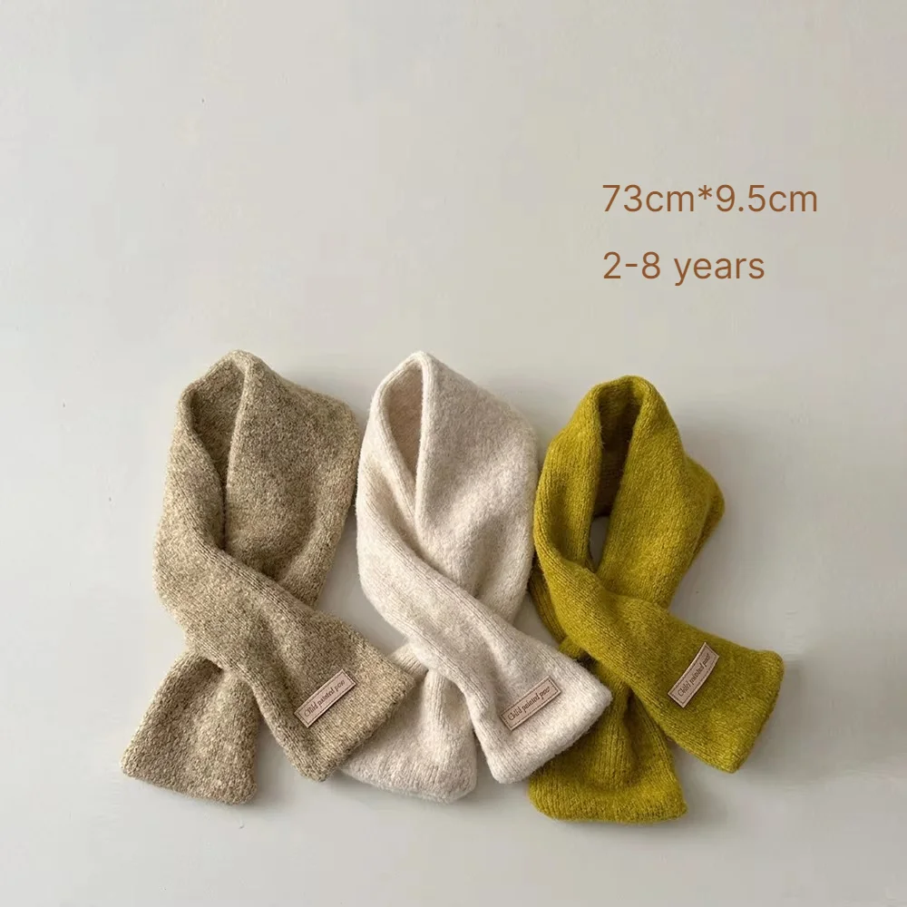Kids Winter Scarf 9.5*73cm Cute Cross Neck Warmer Winter Cotton Boys Girls Baby Outdoor Windproof Warm Cold Proof Neck Gaiter