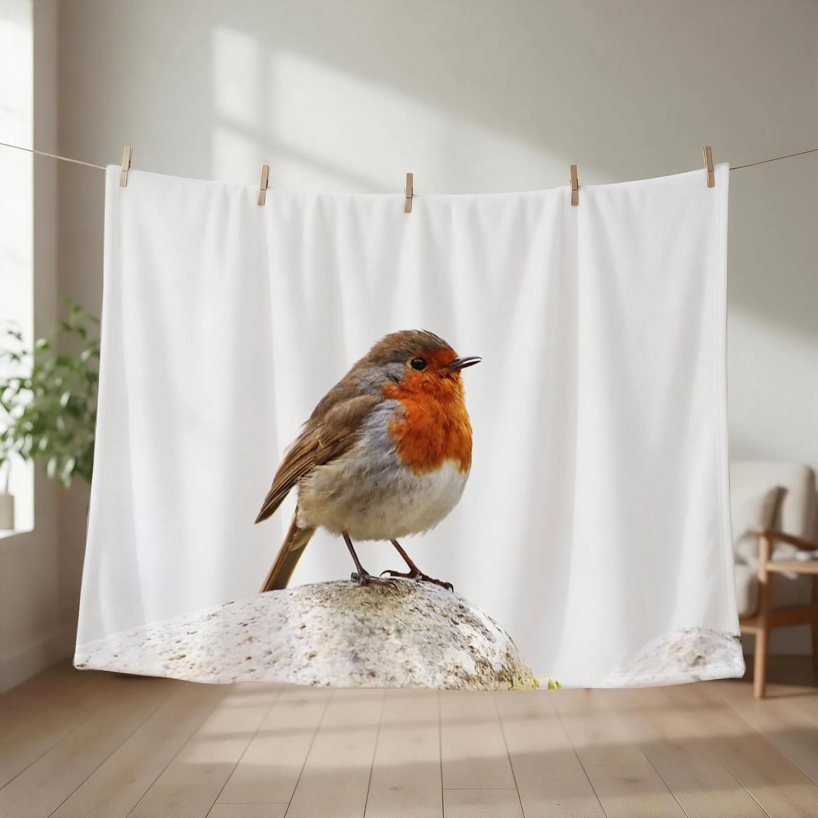 when the red red robin Throw Blanket Flannel Fabric decorative Warm Hair Blankets