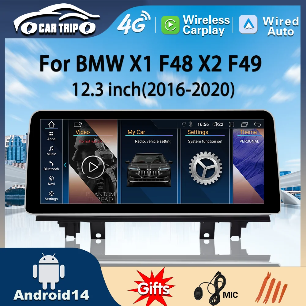 

Factory Price Wireless Android 14 Auto Multimedia Player 4G Wifi BT5.0 Car Radio For BMW X1 F48 X2 F49 GPS Navigation Screen