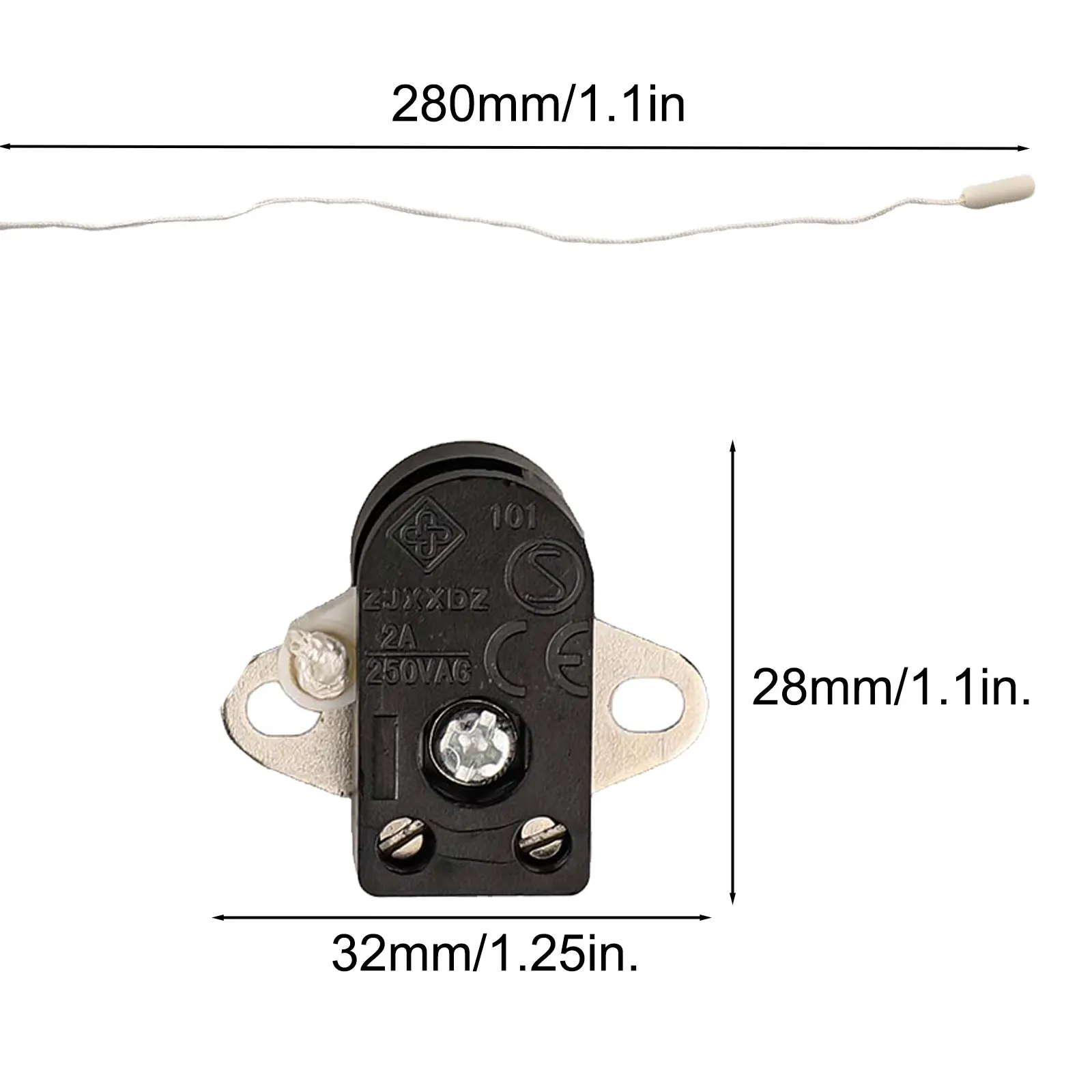 Pull Cord Switches Pack of Two Designed for Easy Operation in Furniture Lighting Rated at Voltage of Two Hundred Fifty Volts