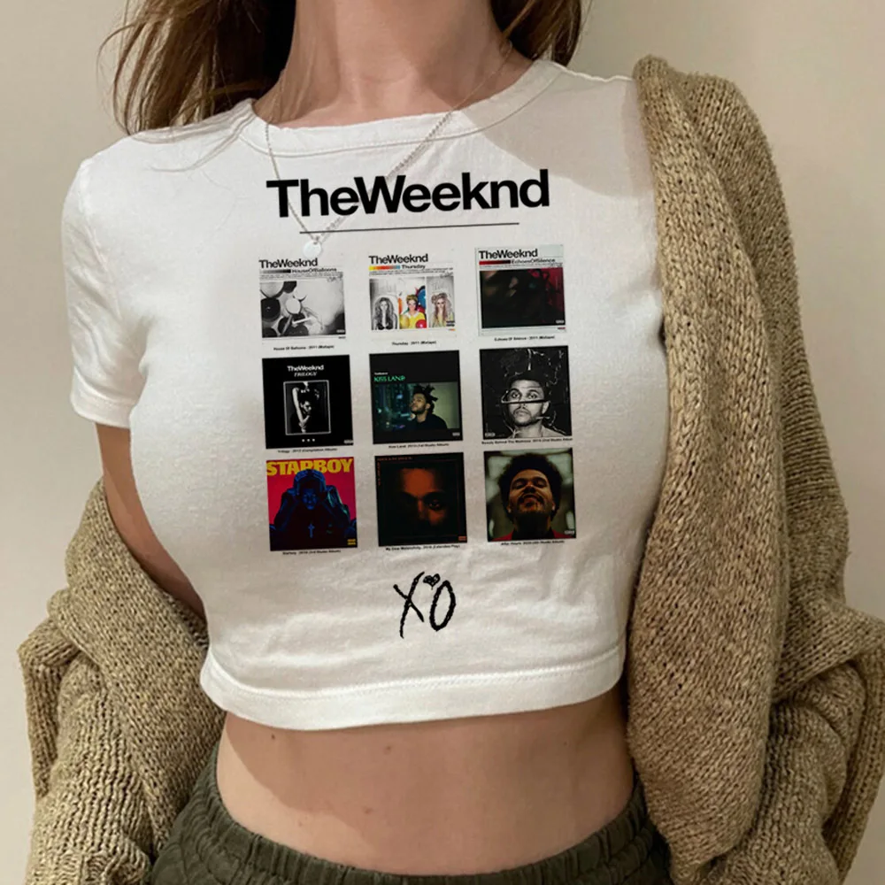 

Укороченный топ-корсет The Weeknd, летние укороченные кокетки в стиле Харадзюку, облегающие милые винтажные женские футболки 2000-х годов