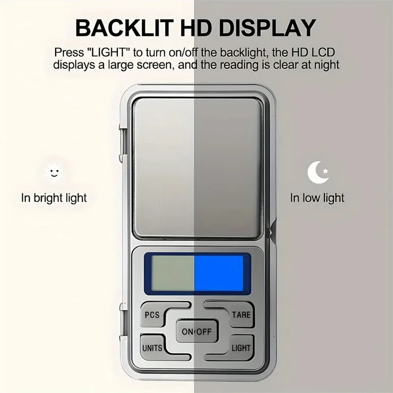 Portable Mini Digital Scale Jewelry Scale High Precision Antique Electronic Weighing Tea Household Gold Weight LCD Display