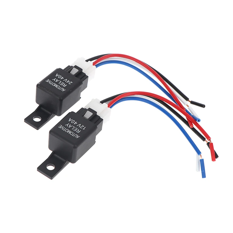 High Power 12V 24V Car Relay 40A SPST 4 Pin Automotive Relay for Strobe Light Conversion Heavy Duty Use