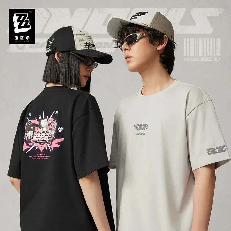 [Original] Camiseta de manga corta con estampado en contraste de miHoYo Game Zenless Zone Zero STUDIO Angels of Delusion, regalos de Navidad para cosplay