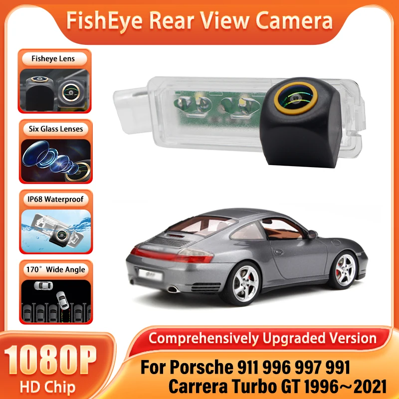 Rückfahrkamera für Porsche 911 996 997 991 Carrera Turbo GT 1996~2021 Rückfahrkamera mit Nachtsicht und Kennzeichenbeleuchtung