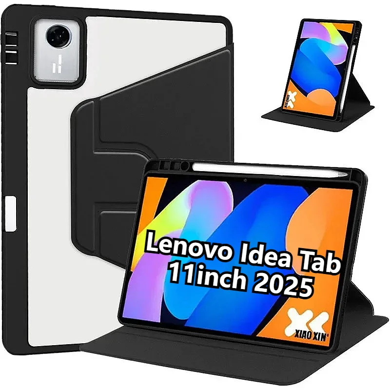 

Чехол-подставка с поворотом на 360° для Lenovo Idea Tab K11 Gen 2 2025 M11 Xiaoxin Pad 11 дюймов 2024 с отсеком для стилуса, кожаный чехол для планшета