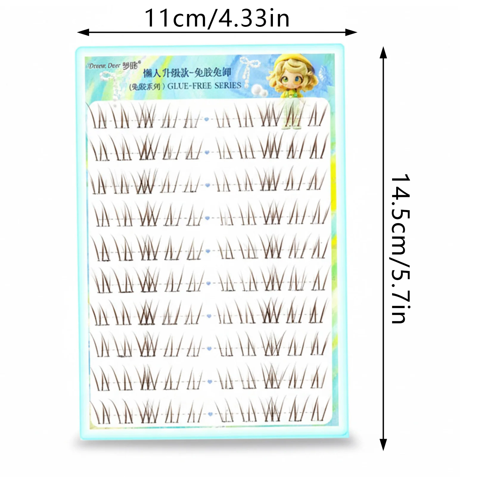 رموش صناعية لاصقة بنية اللون تمديد 9-11 ملم رموش من الألياف الاصطناعية المختلطة للارتداء اليومي والرموش المزيفة للمكياج #5