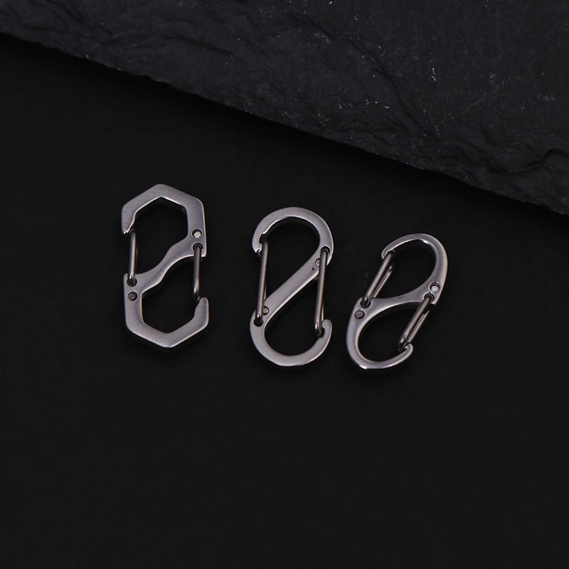 1 قطعة خطاطيف قافلة للسرقة للتخييم في الهواء الطلق على ظهره مشبك S-نوع حلقة تسلق معدنية مزدوجة السنانير قفل سلسلة المفاتيح الصغيرة #5