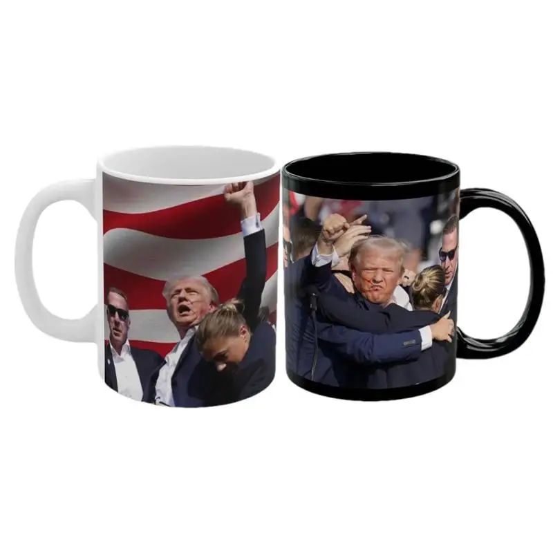 President Fist Mug Election Tea Mugs Drinking Water Cup Ceramic President Pattern Tea Cup 2024 Election Cup Drinking Cup