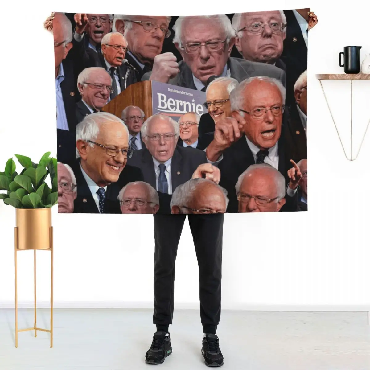 Bernie Sanders Collage Throw Blanket Single Beautifuls Furry Picnic Sofa Quilt Blankets Sofas Of Decoration Blankets