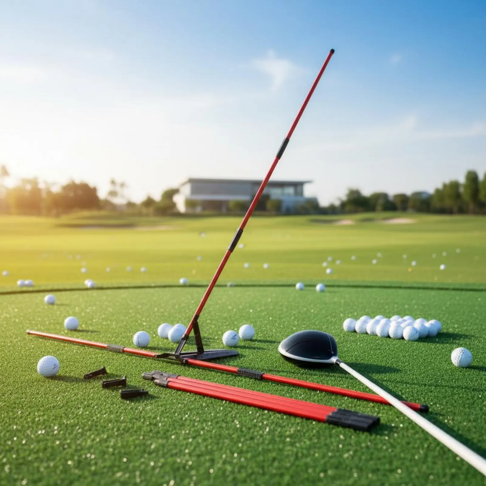 Club Sport Swing Plane Corrector Fiberglass Shaft Club Sport Posture Correction Aid for Beginners, Driving Range, Backyard