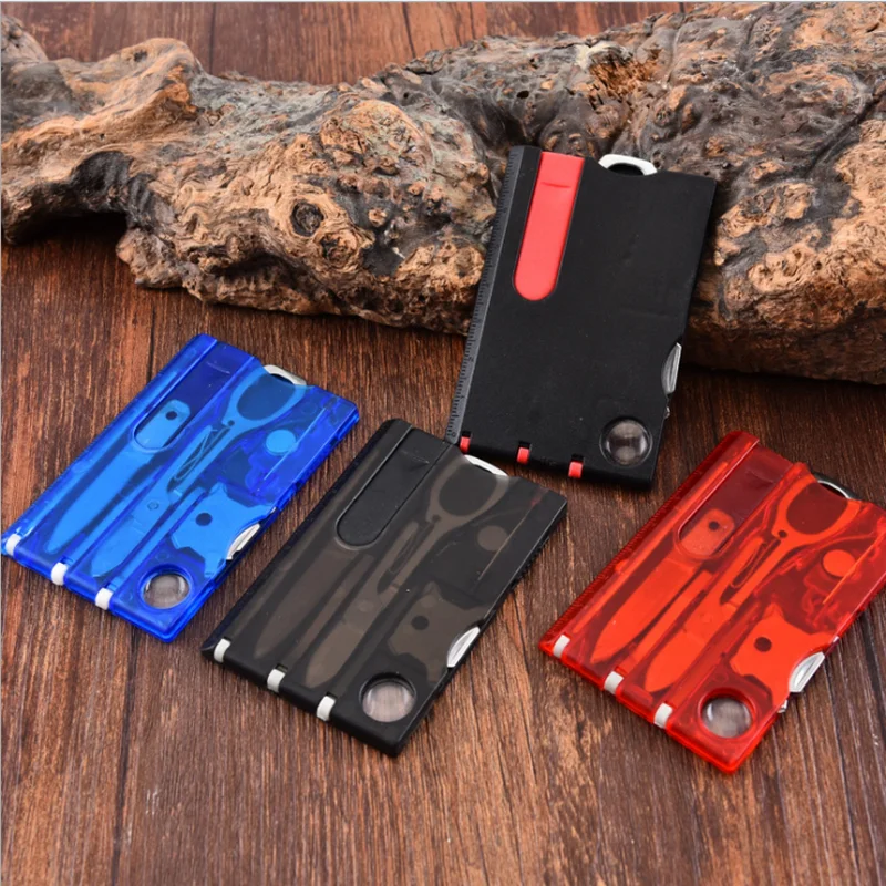 HOT 12 In 1 Pocket Credit Card Portable Multi Tools Outdoor Survival Camping Equipment 1 Box Portable Hiking Cards EDC Tool Gear