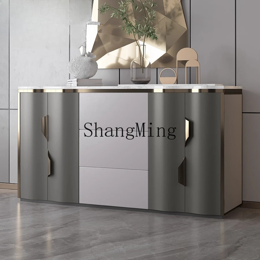 ZYYnew خزانة غامضة منزلية فاخرة وخفيفة الوزن وحديثة وبسيطة لغرفة المعيشة وغرفة الطعام وديكور جانبي وخزانة جانبية للحائط #4