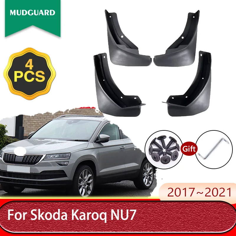 

Car Mudguards For Skoda Karoq NU7 2017~2021 2018 2019 2020 Mud Flaps Splash Guard Front Rear Wheel Fender Mudflap Car Accessorie