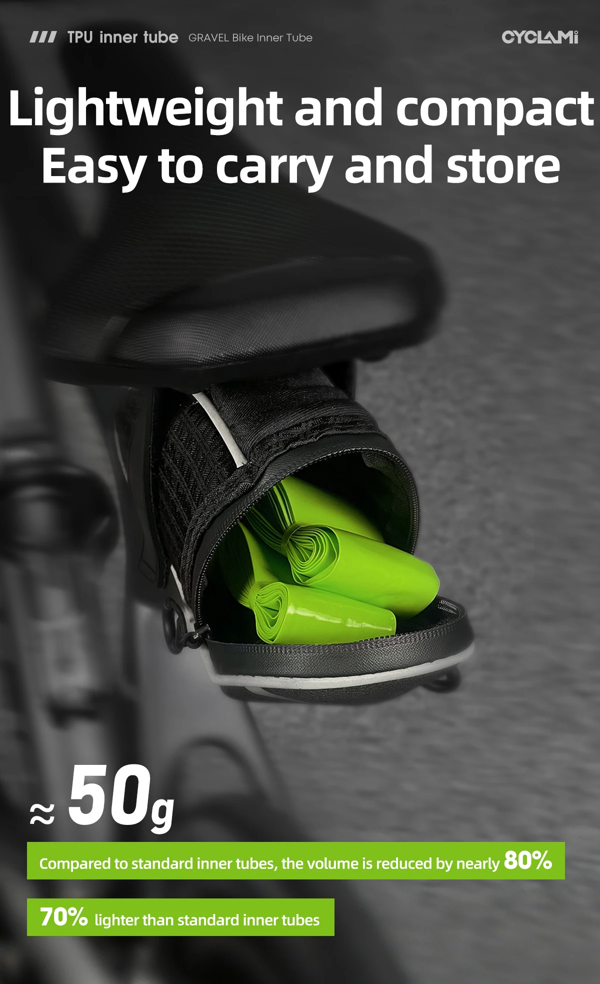 CYCLAMI Ultraleichter 29-Zoll-MTB-Schlauch aus TPU mit französischem Ventil (FV) 45 mm für Gravel 700C 32C 35C 37C 40C 47C Superleicht – Detail 7