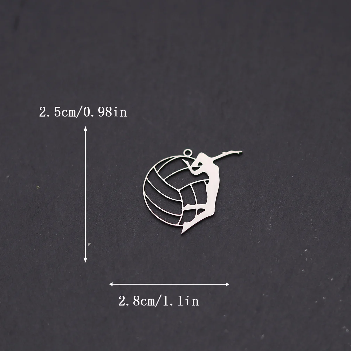 3pcs Wholesale Volleyball Player Pendants Stainless Steel Sports Charms For Jewelry Making Diy Earrings Necklace Accessories