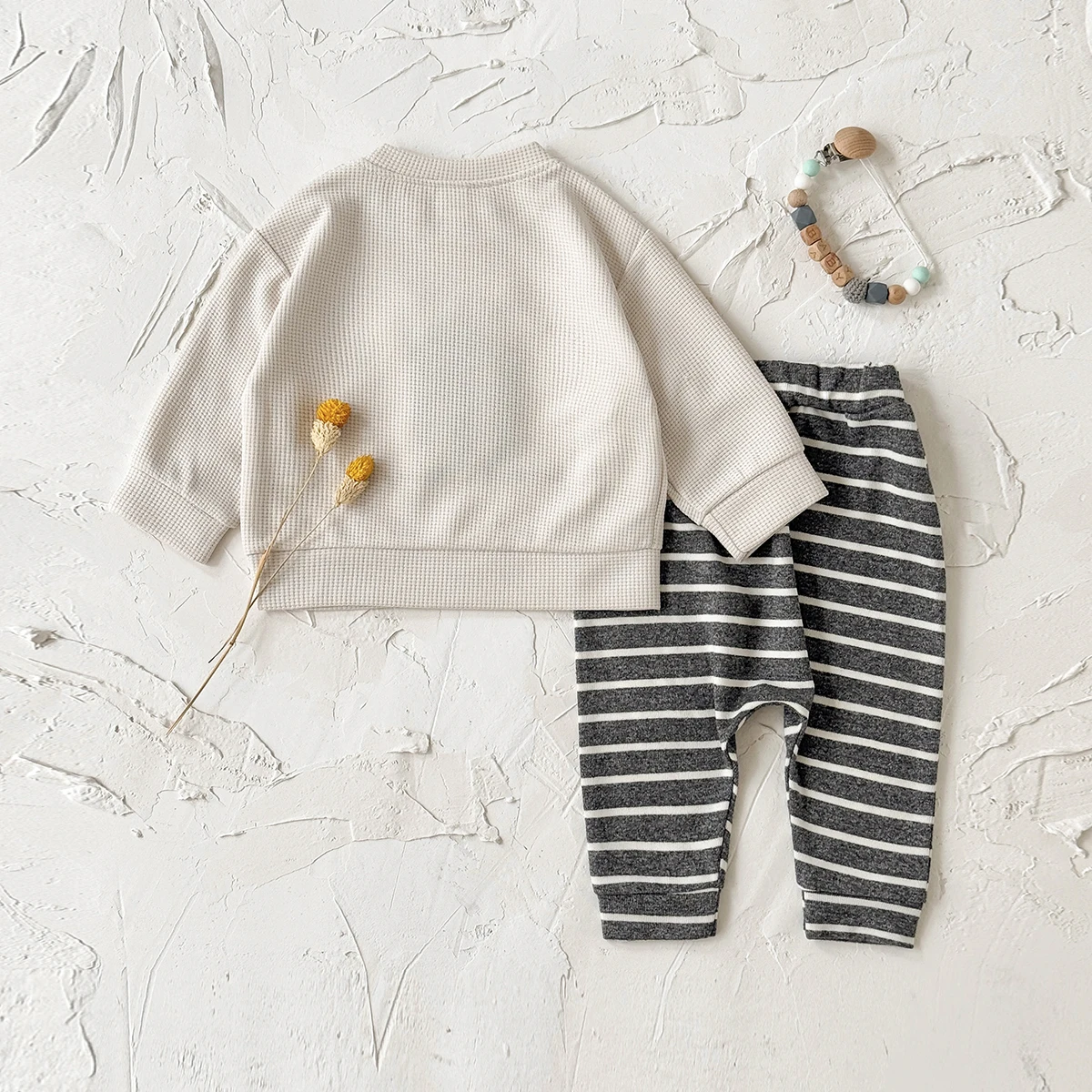 Spring Autumn Baby Boys Girls Clothes Set Color Block Pocket Tops+ Solid Color Pants Korean Style Comfort Tracksuit 2Pcs/set ﻿