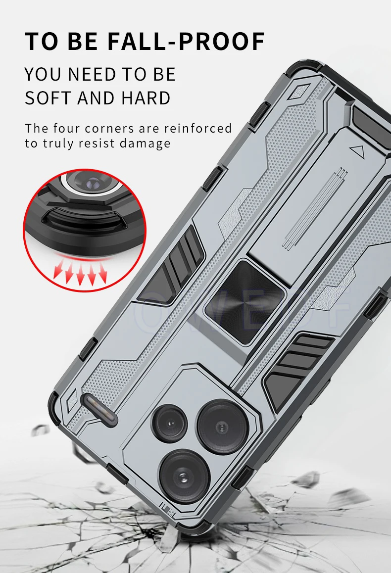 For Xiaomi Redmi Note 13 Pro Plus 5G Case Shockproof Armor Phone Case for Redmi Note 13 Pro Plus Car Magnetic Holder Back Cover