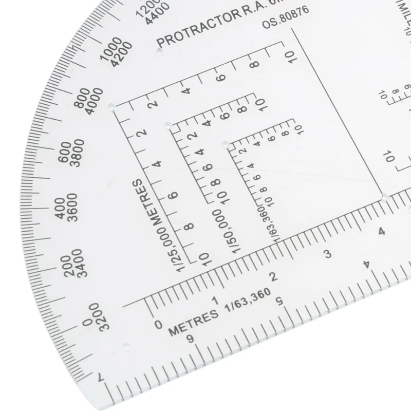 Semicircle Military Coordinate Scale and Protractor Map Coordinate Scale Protractor Romer Grids Reference Tool Dropship