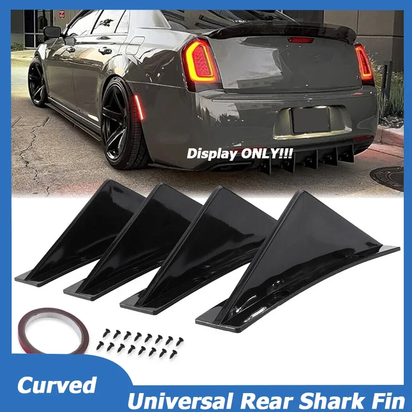 

Universal For Chrysler 300 SRT C S 2000-2022 4PCS Curved Rear Bumper Diffuser Shark Fin Splitter Canard Spoiler Car Accessories