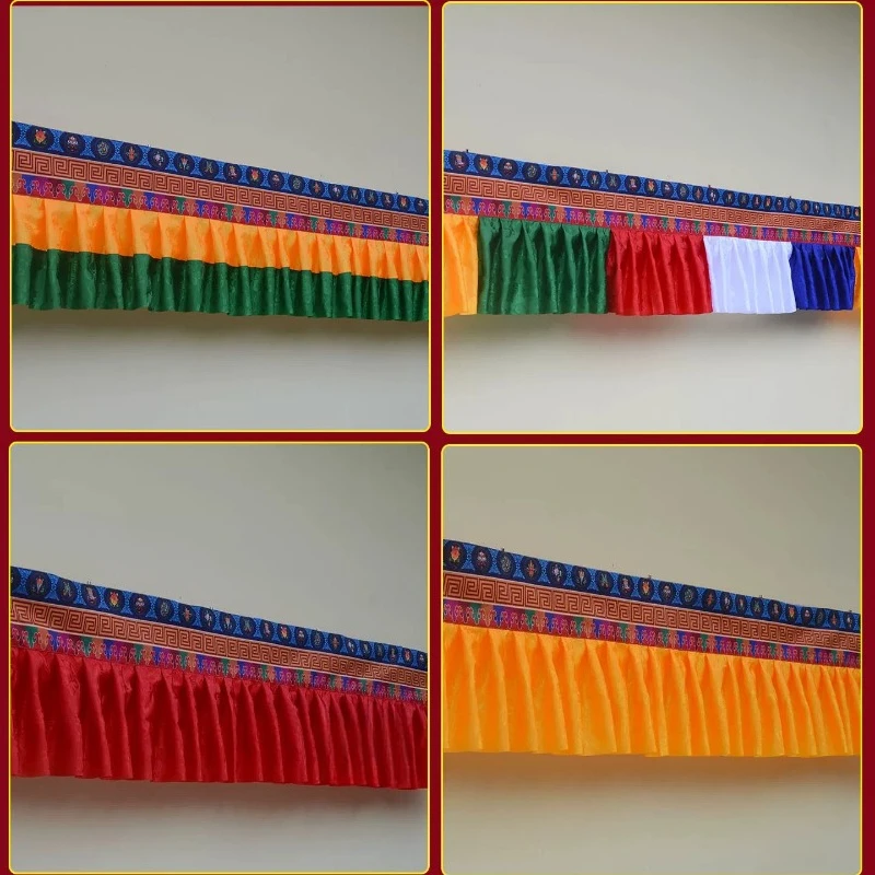 5M Tibetan Five-Color Curtain Ethnic Style Buddhist Altar Eight Auspicious Curtain Wall Hanging Pema Wall Hanging Curtain