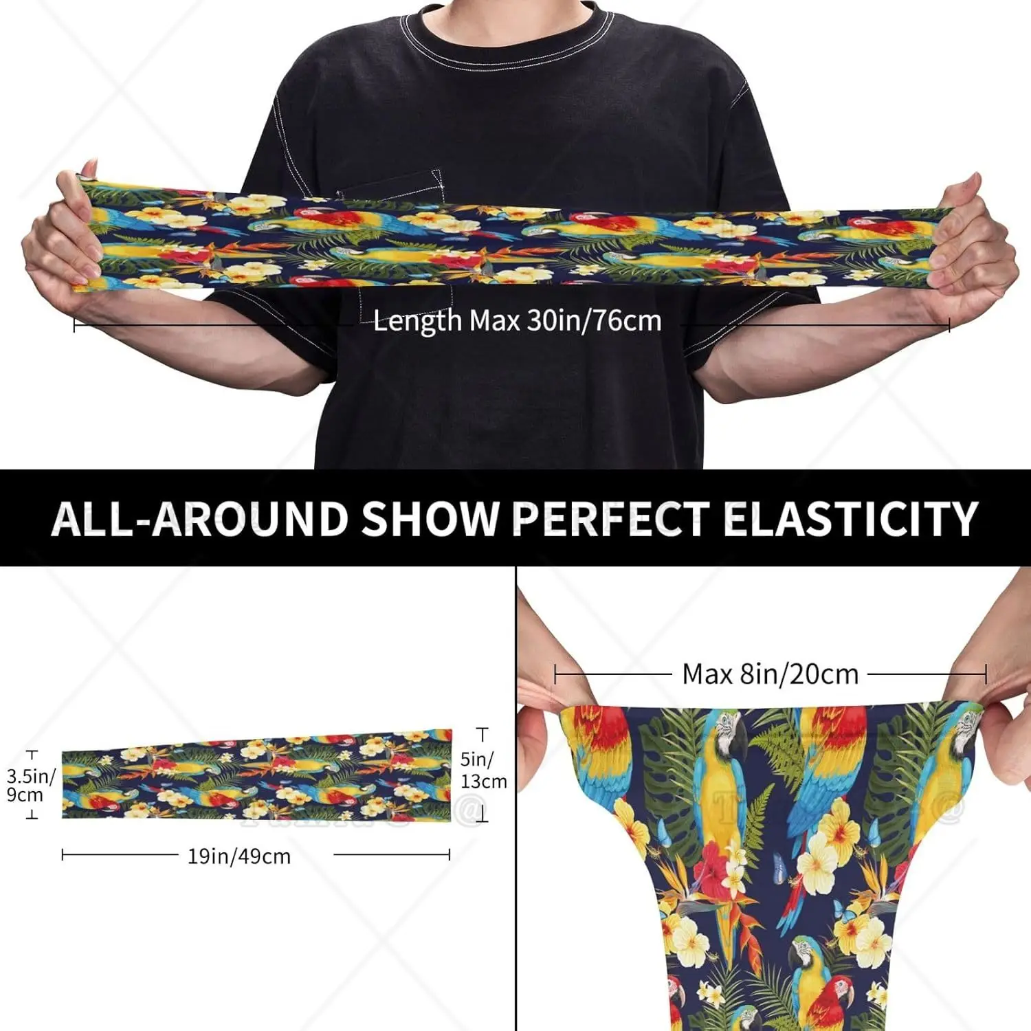 Cooling Arm Sleeves for Men Women Uv Protection Colorful Macaw Parrot Plant Tattoo Sleeves to Cover Arms for Women Men