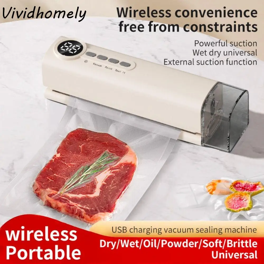 

Handheld Automatic Vacuum Sealer USB Charging Compact Food Sealer Plastic with Strong Suction Food Bag Sealer Picnic