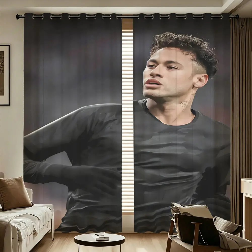 Dark Training Athlete Printed Curtains 2 Panels Light Blocking Rate 85% Darkening Sport Teen Bedroom Window Drape