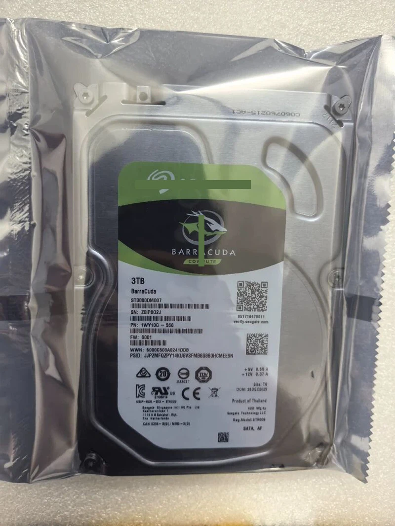 NEW Barracuda 3TB Hard Drive – SATA 6Gb/s | 5400RPM | 3.5" | ST3000DM007