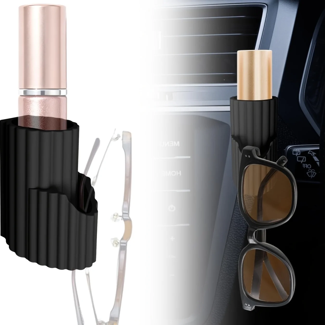 1Pc Silicone Car Lipstick Eyeglass Holder Space Saving Auto Mount Lip Balm Storage Rack For Men Women