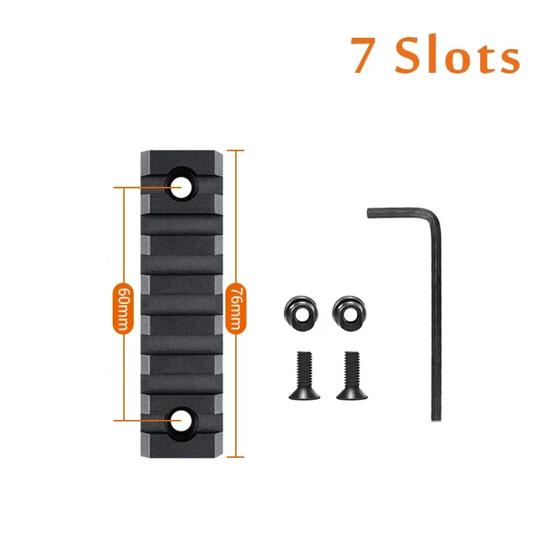 4/5/7/9/13 Steckplätze 20mm Aluminium Keymod Picatinny-Schienenabschnitt für Keymod-System Adapterhalterung Jagdzubehör Picatinny-Schiene