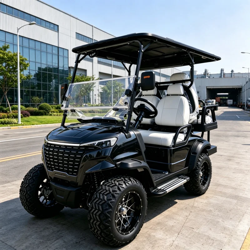 Industrial 4WD Electric Golf Cart, Custom Color Option, Electronic Brake, 4-Seat Off-Road Vehicle for Plant & Park Use