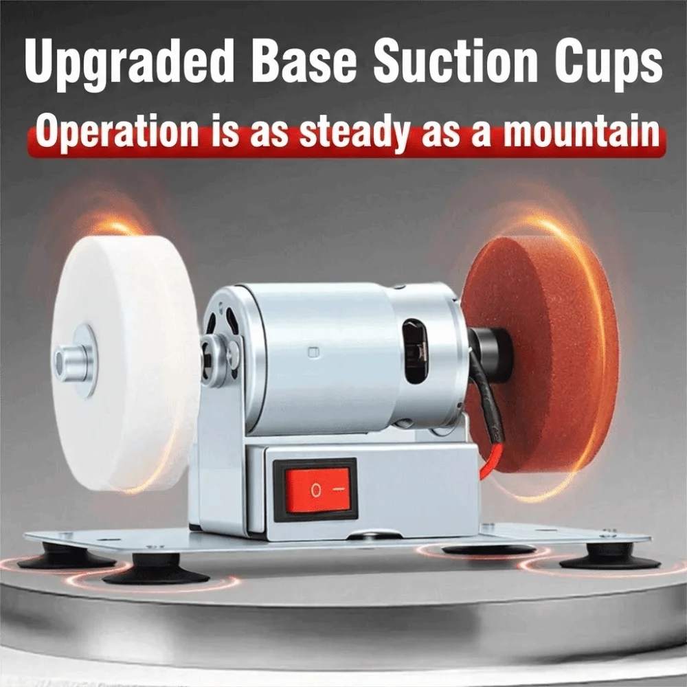 New Speed Adjustable Mini Bench Grinder Space-Saving Sturdy Base Electric Grinder for Home EU Plug Dual Wheel Grinder