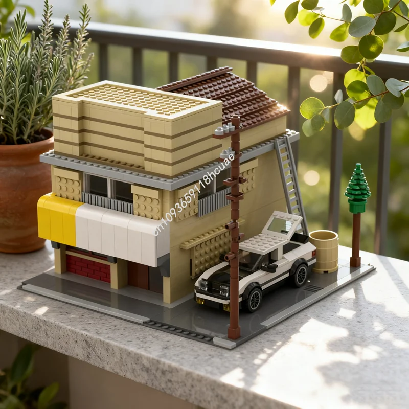 

673 шт. MOC модульный начальный D тофу магазин модульная модель строительные блоки архитектура DIY идея игрушки рождественские подарки кирпич дети