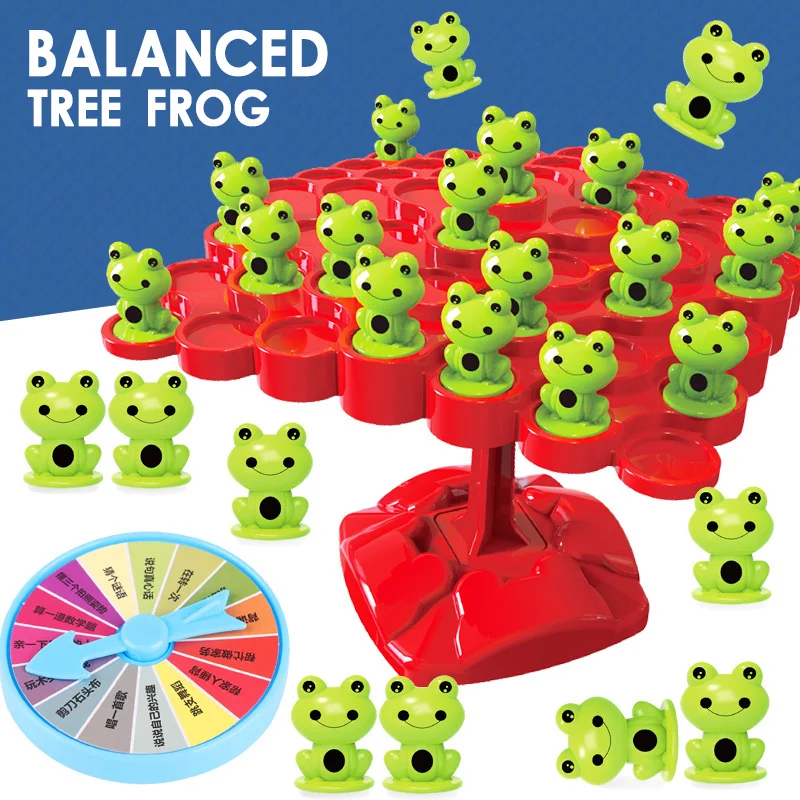 Montessori Math Toy Balancing Board Puzzle for Kids Frog Balance Tree Educational Parent-child Interaction Tabletop Game Gifts