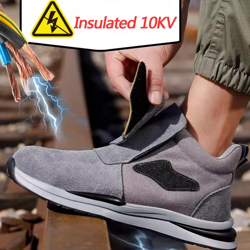 Insulated 10KV Electrical Shoes Anti Scalding Welding Shoes Anti-smash Safety Shoes Men Anti Puncture Work Boots Indestructible