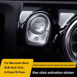 1pc Car ONE-CLICK Start Buttons Protective Cover Decoration for Mercedes Benz GLB200 GLA CLA A-Class A180L A200L Accessories