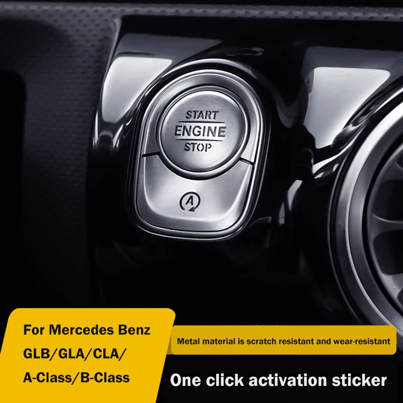 자동차 ONE-CLICK 시작 버튼 보호 커버 장식, 메르세데스 벤츠 GLB200 GLA CLA A A 클래스 A180L A200L 액세서리, 1 개