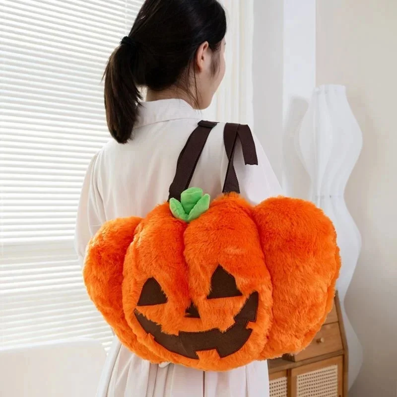 Funny Pumpkin Halloween Bag For Women New Edition Niche Design PP Cototn Personality Versatile Shoulder Bag Crossbody Small Gift