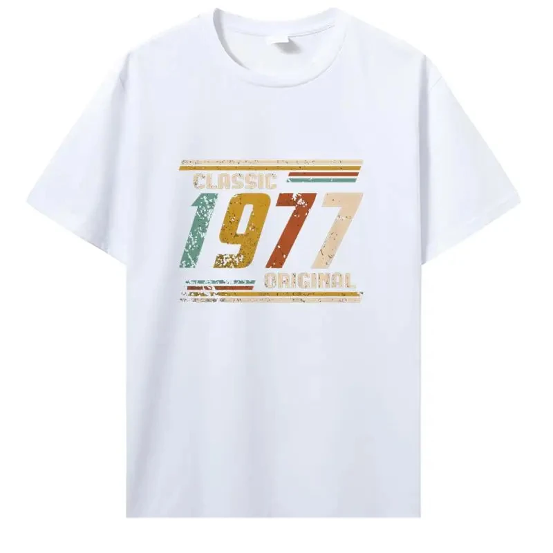 Novelty Awesome Vintage Classic 1977 Original T Shirt Streetwear Cotton Birthday Gifts Summer Style T-shirt Men Tees 42816