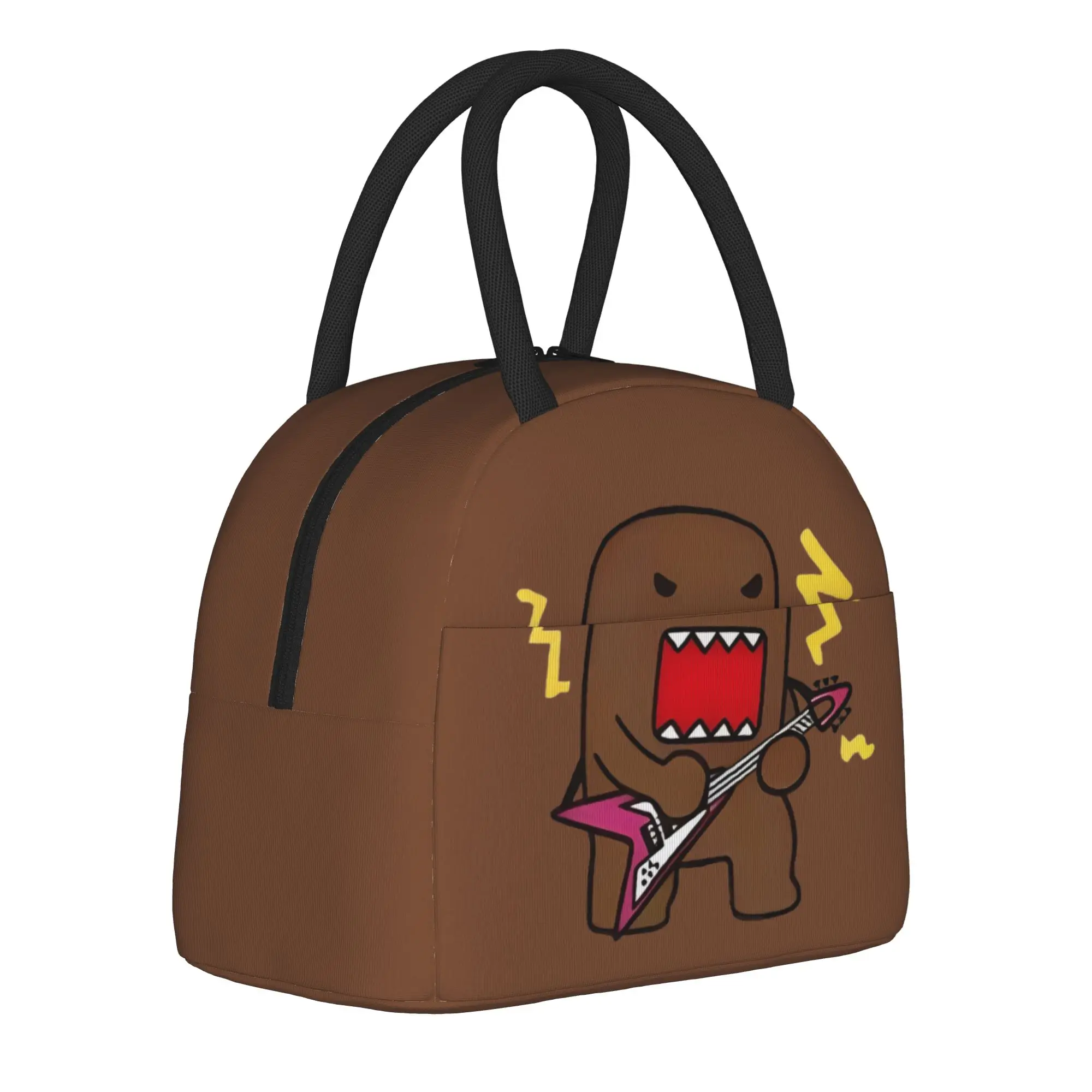 Rock Domo-kun Doll Kawaii  Insulated Lunch Bag Cooler Bag Reusable,Meal Container Domo Kun Large Tote Lunch Box  Beach  Travel